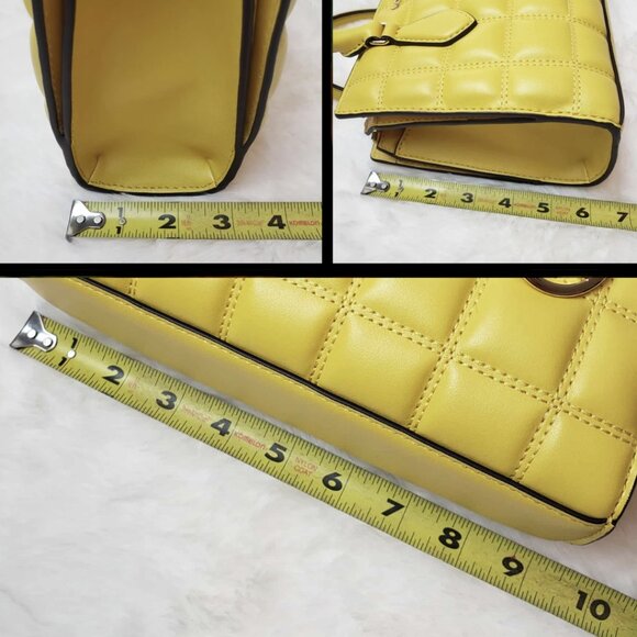 💛NEW Michael Kors SHEILA Small CZ Quilted Vegan Satchel Crossbody Handbag Purse - Picture 16 of 16